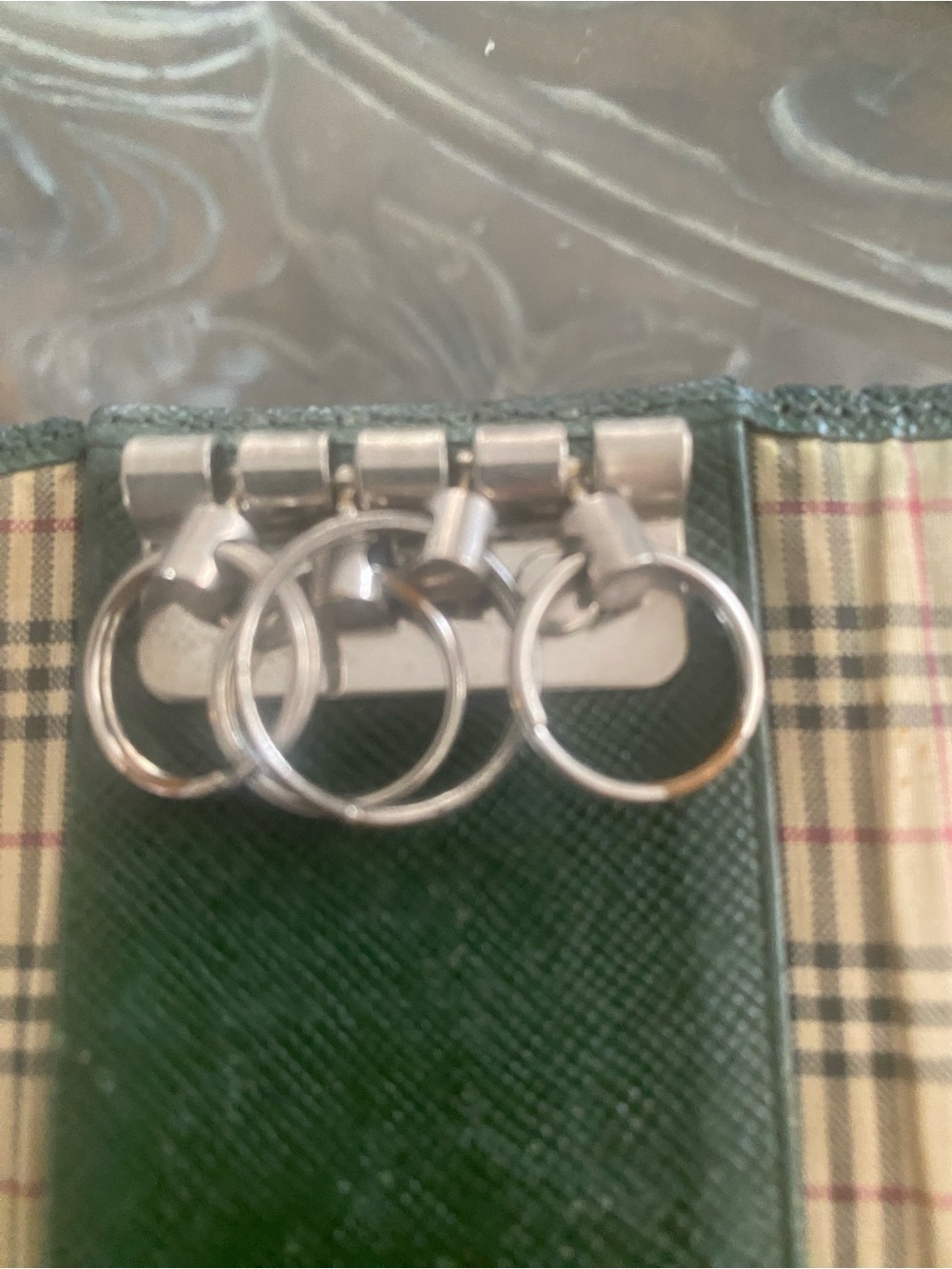 Burberry Dark Green Leather Key & Card Holder - Picture 8 of 11